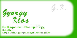 gyorgy klos business card